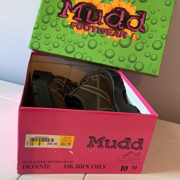 Vintage 90’s Mudd Chunky Platform Donnie Brown Oxford Style Shoes Deadstock Y2K - Picture 16 of 17